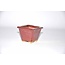 Akira matsumoto 7 cm Square bonsai pot red