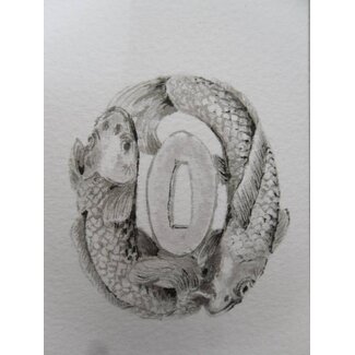 Tsuba 1 pez Tanzaku 36x6 cm