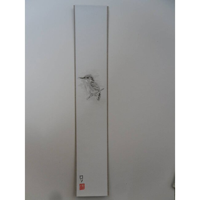 Kingfisher 1 Tanzaku 36x6 cm