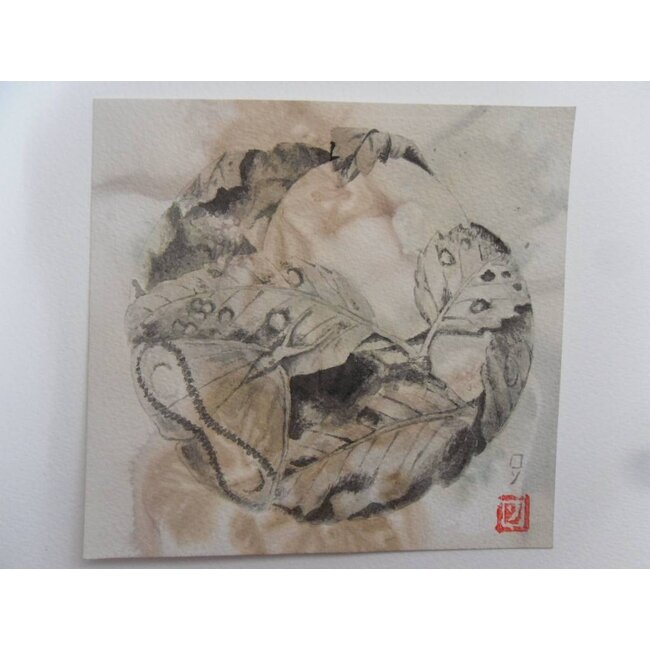 Netsuke mot 1 Shikishi 13x12 cm