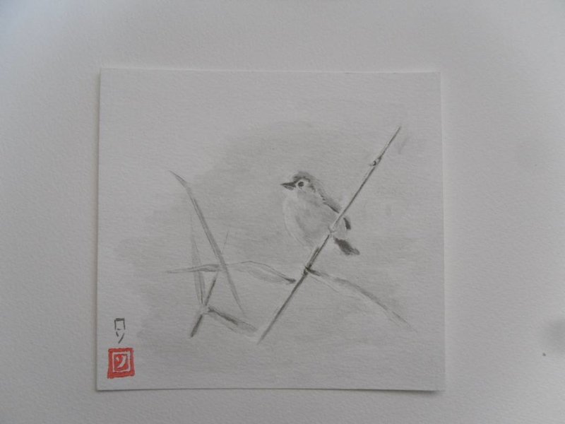 Vogel 4 Shikishi 13x12 cm