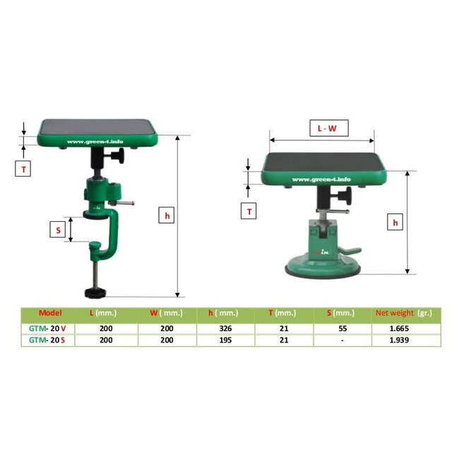 Green-T Mini V - Tavolo da lavoro Shohin Bonsai Modello V