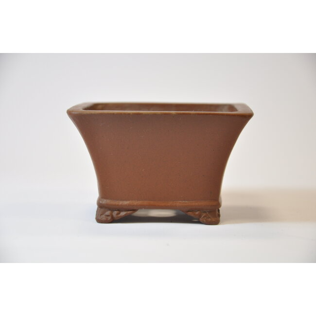 Square unglazed Shibakatsu pot 97 x 97 x 55 mm