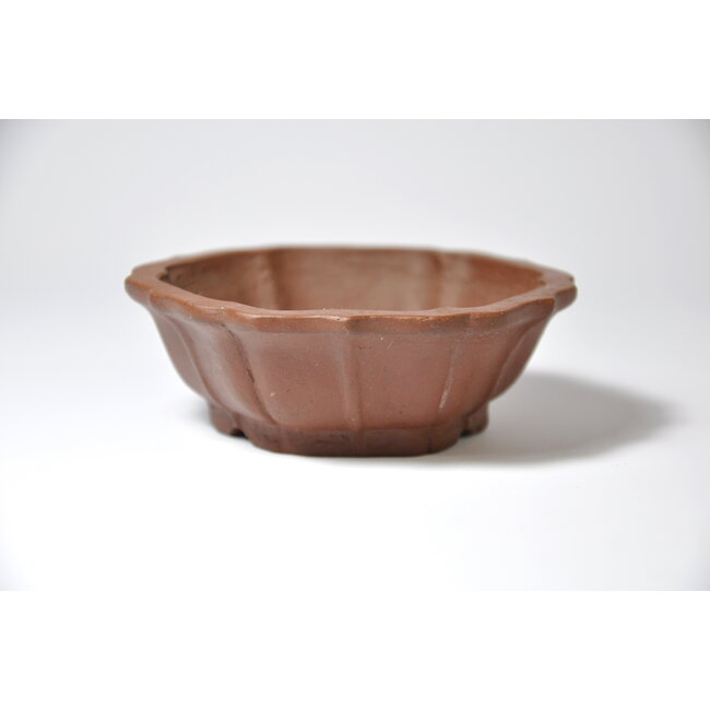 Zeshoekige ongeglazuurde Shibakatsu-pot - 90 x 90 x 31 mm