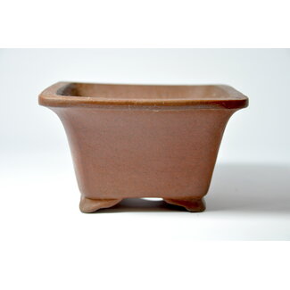 Shibakatsu (Katsuichi Shibata) Square unglazed Shibakatsu pot - 123 mm