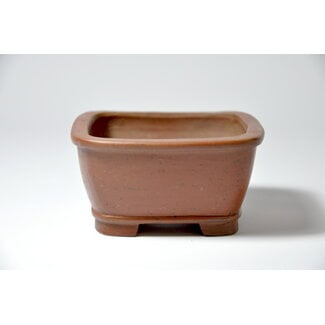 Shibakatsu (Katsuichi Shibata) Square unglazed Shibakatsu pot - 85 mm