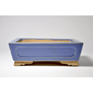 Shibakatsu (Katsuichi Shibata) Maceta  Shibakatsu rectangular esmaltada en azul - 150 mm