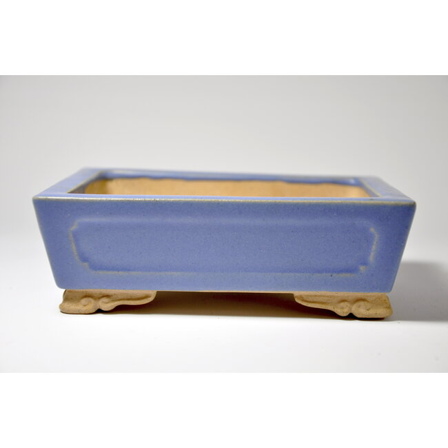 Pot Shibakatsu rectangulaire bleu vitré - 150 x 113 x 49 mm
