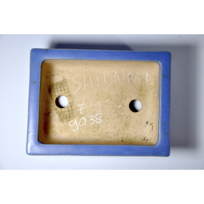 Pot Shibakatsu rectangulaire bleu vitré - 150 x 113 x 49 mm