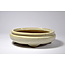 Oval beige glazed Shibakatsu pot - 165 x 141 x 49 mm