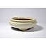 Oval beige glazed Shibakatsu pot - 165 x 141 x 49 mm