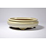 Oval beige glazed Shibakatsu pot - 165 x 141 x 49 mm