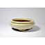 Oval beige glazed Shibakatsu pot - 165 x 141 x 49 mm