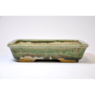 Koto Chukan Rectangular green glazed Koto Chukan pot - 171 mm