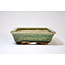 Rectangular green glazed Koto Chukan pot - 170 x 130 x 35 mm