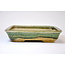 Rectangular green glazed Koto Chukan pot - 171 x 32 x 32 mm