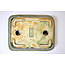 Pot Koto Chukan rectangulaire émaillé vert - 170 x 130 x 35 mm