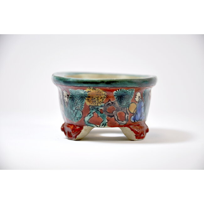 Vaso Kutani ovale dipinto a mano - 95 x 71 x 42 mm