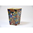 Square handpainted Kutani pot - 50 x 50 x 75 mm