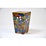 Square handpainted Kutani pot - 50 x 50 x 75 mm