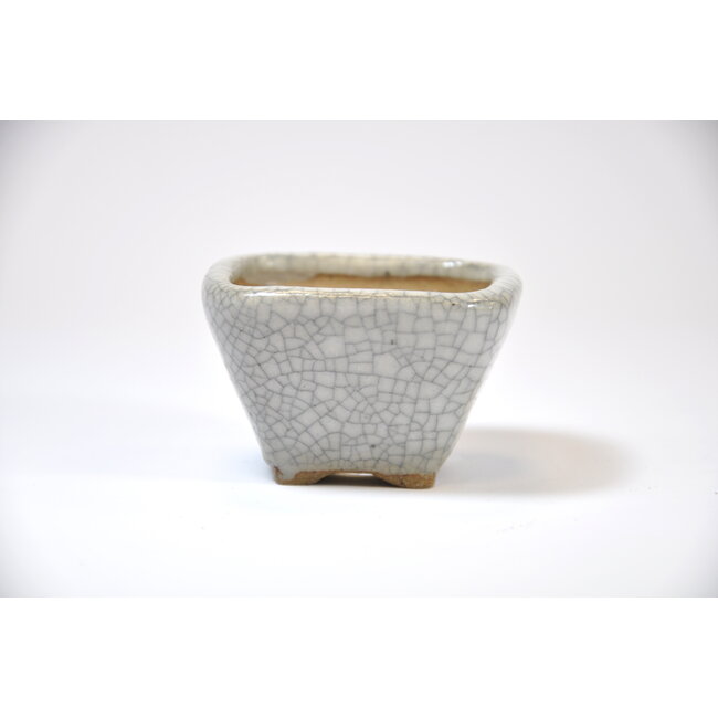 Vaso quadrato craquelé bianco - 62 x 62 x 40 mm