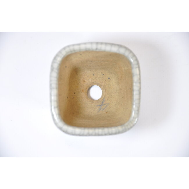 Square white craquelé  pot - 62 x 62 x 40 mm