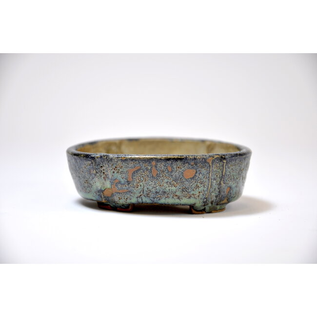 Moko blauwgroene pot - 74 x 61 x 23 mm