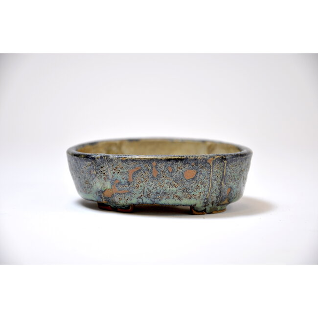 Moko blue green  pot - 74 x 61 x 23 mm