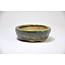 Oval green  pot - 80 x 68 x 21 mm