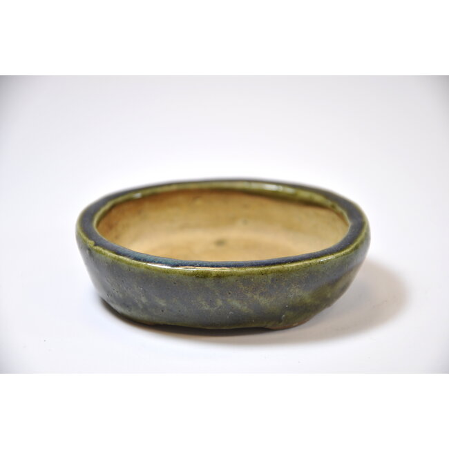 Vaso verde ovale - 80 x 68 x 21 mm