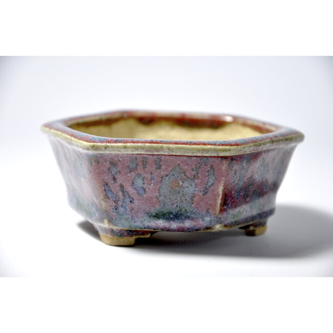 Vaso multicolore esagonale - 100 x 91 x 39 mm