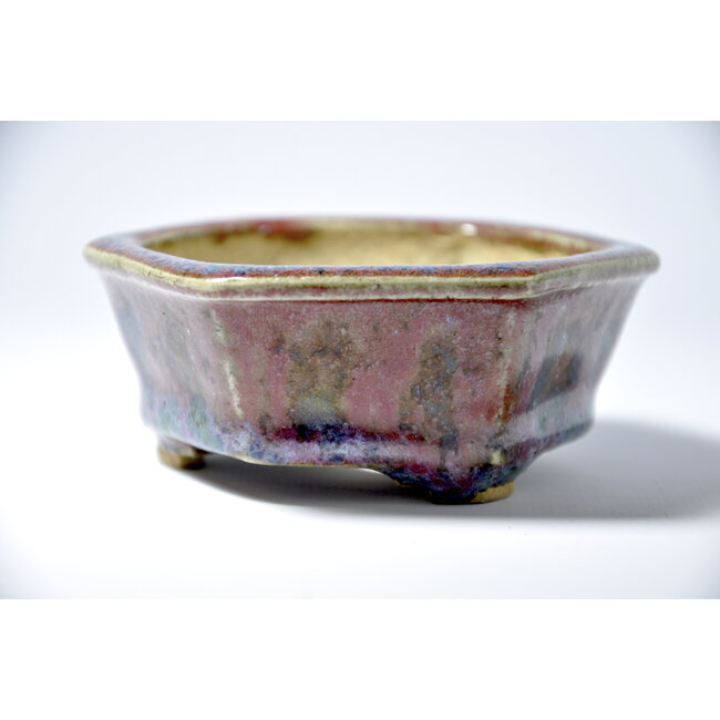 Pot multicolore hexagonal - 100 x 91 x 39 mm