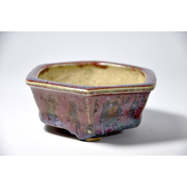 Zeshoekige veelkleurige pot - 100 x 91 x 39 mm