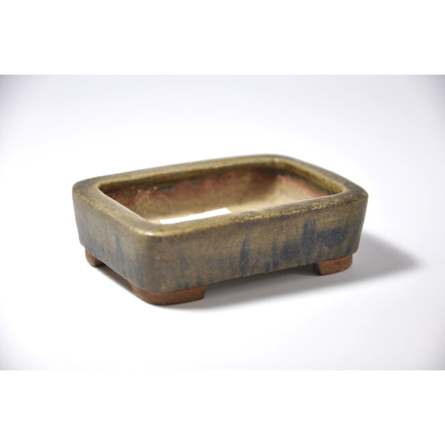 Pot rectangulaire ambré marron - 83 x 60 x 21 mm
