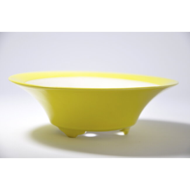 Rond geel geglazuurde Seifu-pot - 147 x 147 x 47 mm