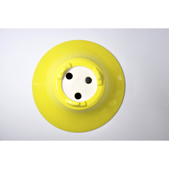 Round yellow glazed Seifu pot - 147 x 147 x 47 mm