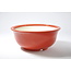 Round coral red Seifu pot - 144 x 144 x 62 mm