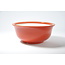 Round coral red Seifu pot - 144 x 144 x 62 mm