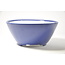 Round blue glazed Seifu pot - 150 x 150 x 68 mm