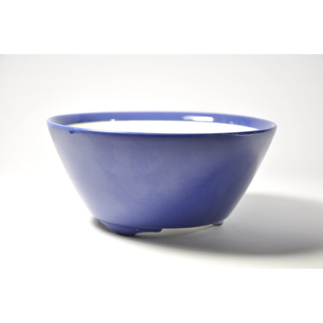 Maceta Seifu esmaltada azul redonda - 148 x 148 x 69 mm