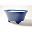 Rond blauw geglazuurde Seifu-pot - 148 x 148 x 69 mm