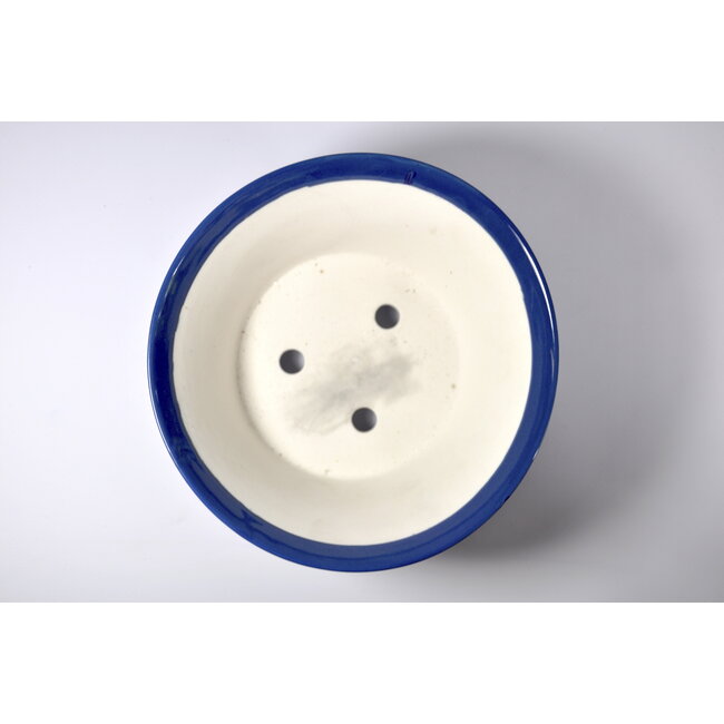 Maceta  Seifu esmaltada azul redonda - 148 x 148 x 69 mm