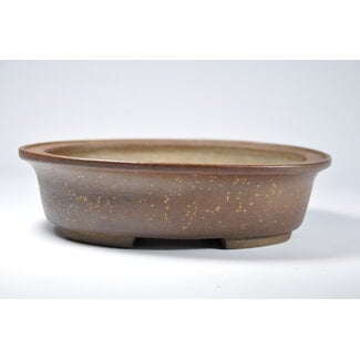 Heian Kosen Oval unglazed kousen pot - 187 mm
