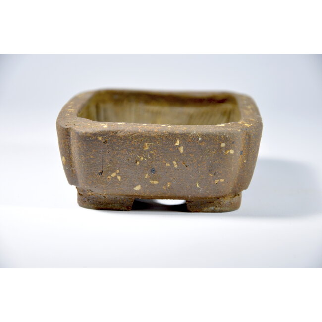 Rectangular unglazed kousen pot - 112 x 88 x 35 mm