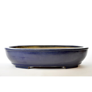 Senzan Oval blue glazed Senzan pot - 490 mm