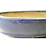 Oval blue glazed Senzan pot - 490 x 370 x 110 mm