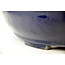 Oval blue glazed Senzan pot - 490 x 370 x 110 mm