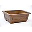 Rectangular unglazed Bikou pot - 155 x 125 x 60 mm