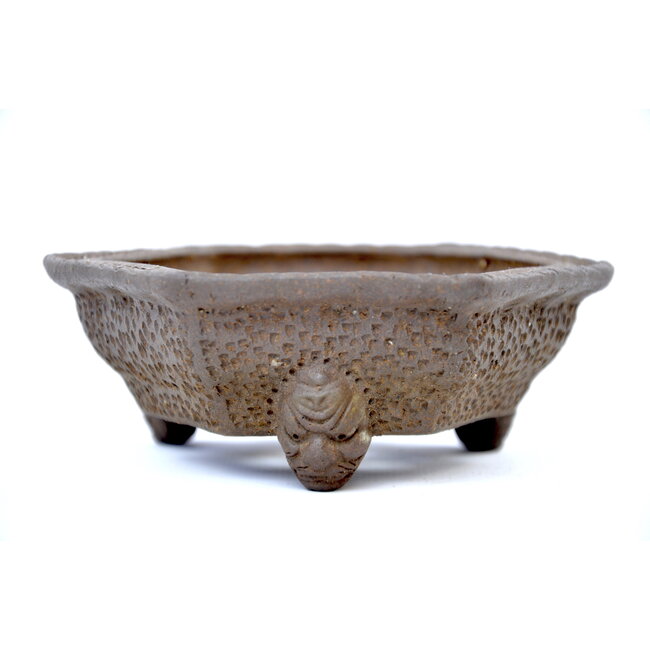 Hexagonal unglazed  pot - 115 x 115 x 45 mm