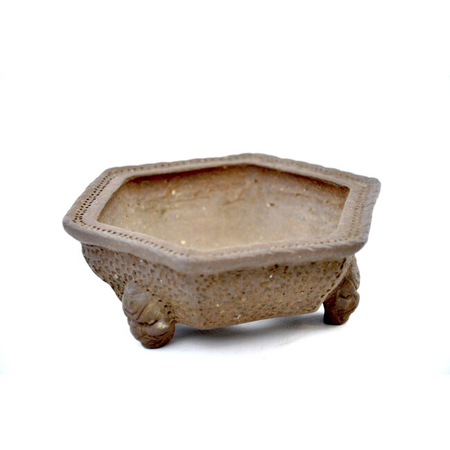 Zeshoekige ongeglazuurde pot - 115 x 115 x 45 mm